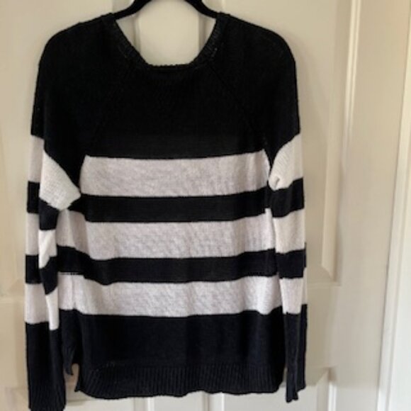 Eileen Fisher Lightweight Striped Linen Blend Sweater Large - Picture 4 of 8